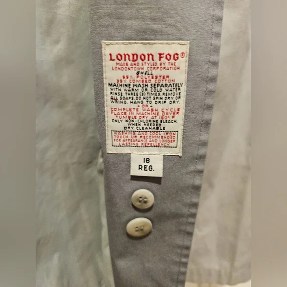 Vintage Women's London Fog Maincoat Size 18 Gray - Picture 2 of 4